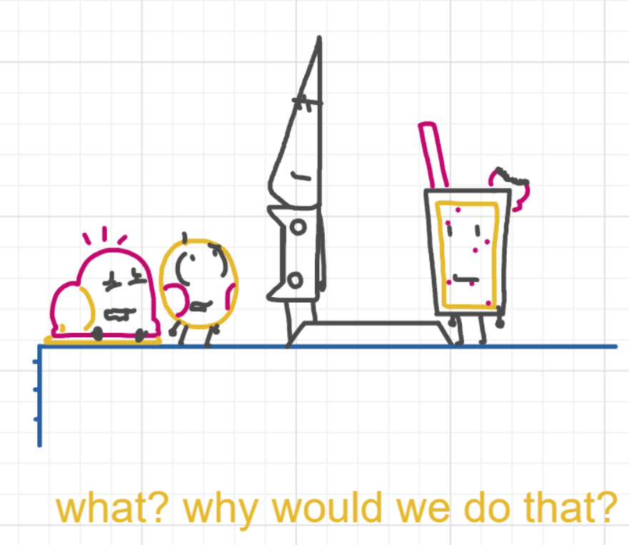 A panel from What's The Point, episode five of the Board Boards object show by Furretwalk/WalkingFurret.